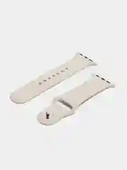 Серебряный силиконовый ремешок для Apple Watch 3, 4, 5, 6, 7, SE на 38/42/40/44