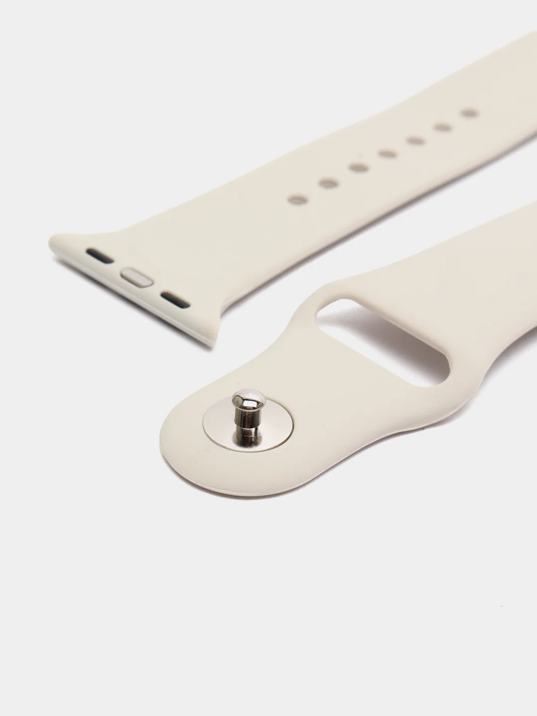 Серебряный силиконовый ремешок для Apple Watch 3, 4, 5, 6, 7, SE на 38/42/40/44