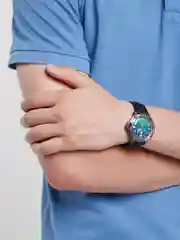 Небесно-голубой часы мужские, механические, командирские