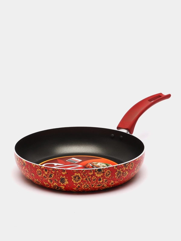 Сотейник с рисунком "Хохлома", d 24 cм, высота 6,5 см