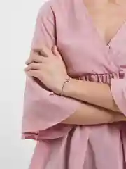 Серебряный женский браслет с полудрагоценными камнями Сердце