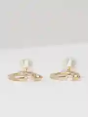 Молочный серьги-подвески гвоздики с жемчужинами