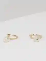 Молочный серьги-подвески гвоздики с жемчужинами