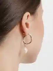 Молочный серьги-подвески гвоздики с жемчужинами