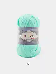 Бирюзовый пряжа плюшевая Alize Velluto, 100% микрополиэстер, 100 г, 68 м