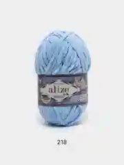 Голубой пряжа плюшевая Alize Velluto, 100% микрополиэстер, 100 г, 68 м