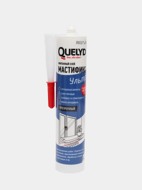Клей монтажный "Quelyd" Mastifix Ultra, прозрачный картридж, 300 г