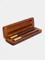 Коричневый подарочные ручки, в деревянной шкатулке, 2 штуки