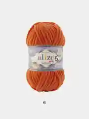 Оранжевый пряжа плюшевая Alize Velluto, 100% микрополиэстер, 100 г, 68 м