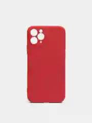 Багровый чехол силиконовый с защитой камеры для Apple iPhone 11 Pro с бархатной подкладкой