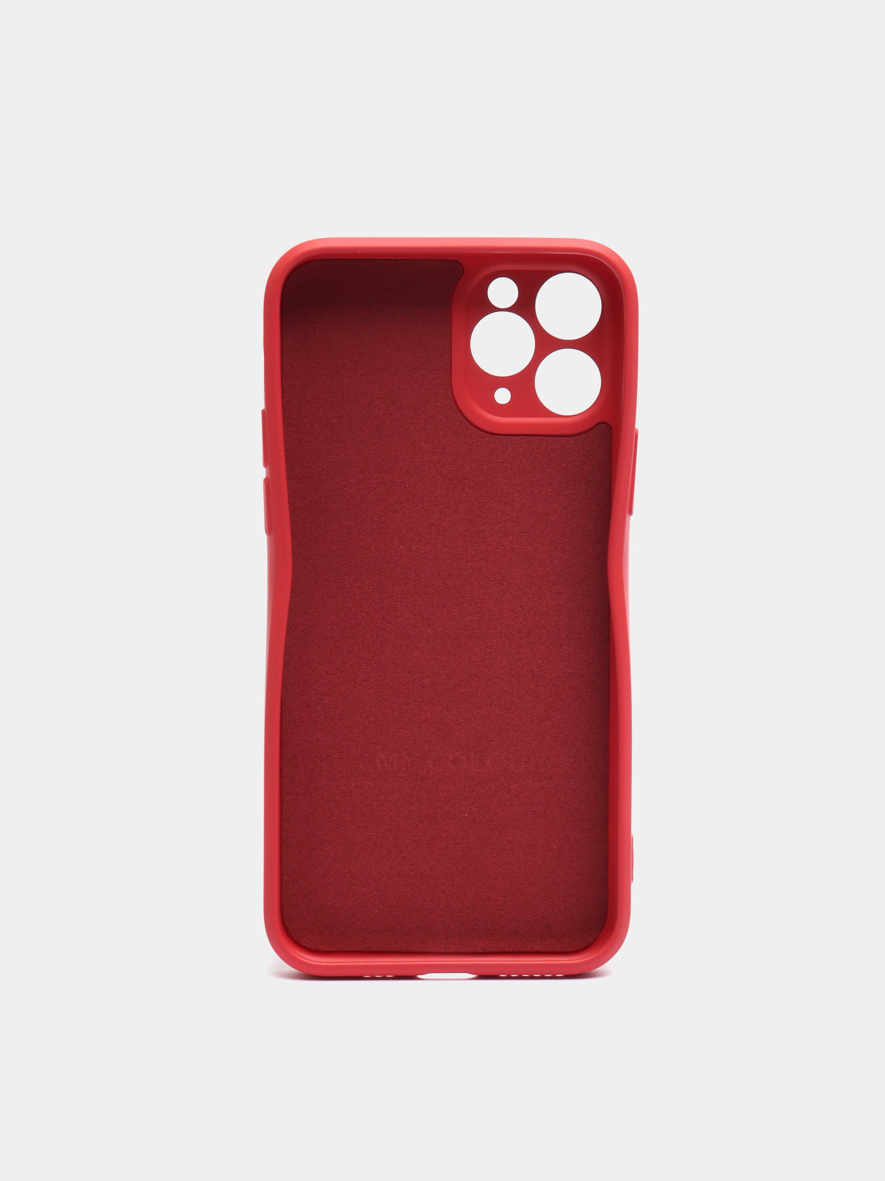 Багровый чехол силиконовый с защитой камеры для Apple iPhone 11 Pro с бархатной подкладкой