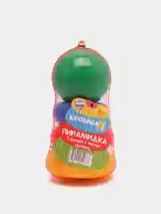 Зеленый пирамидка детская с тремя кольцами