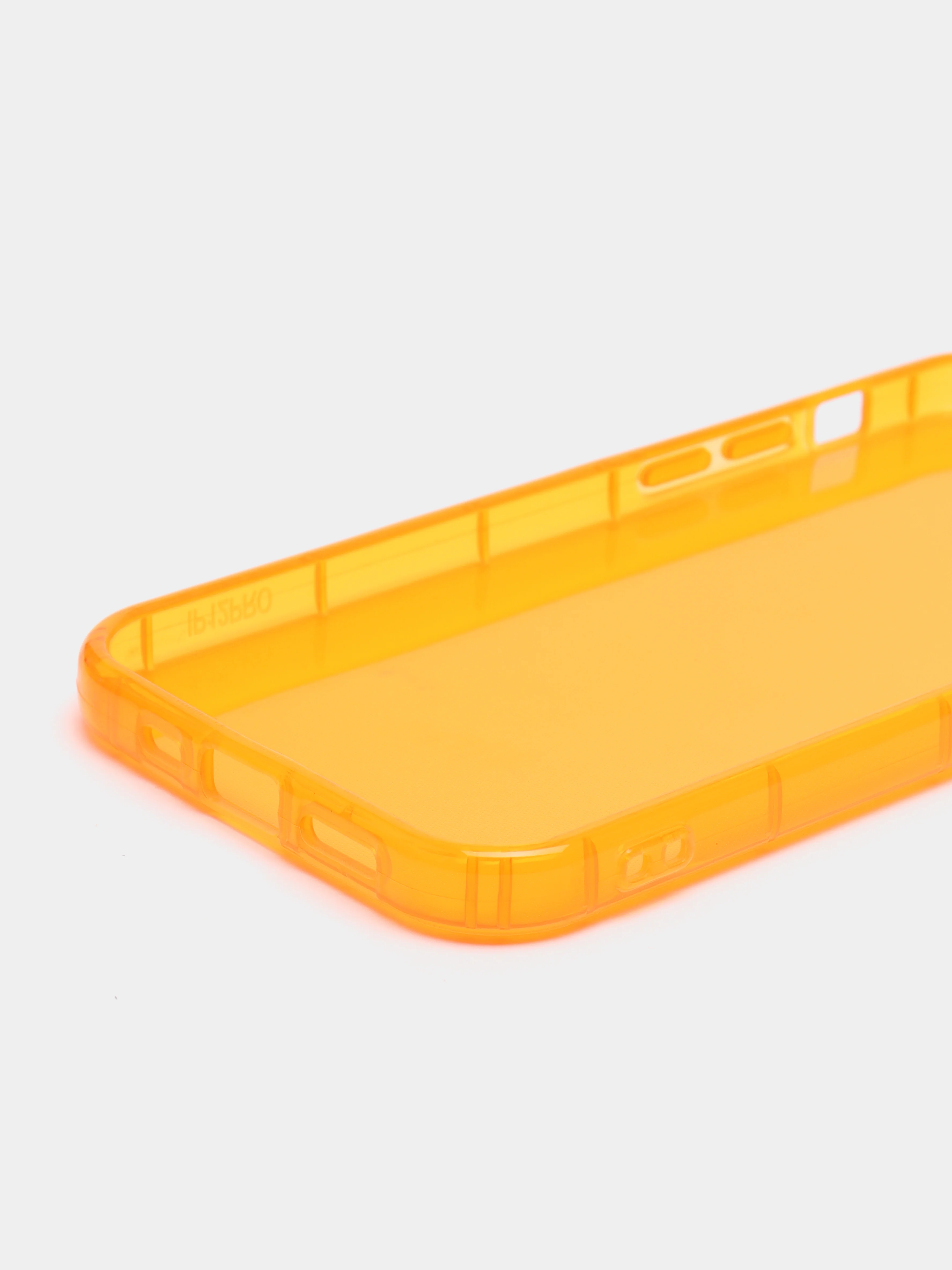 Оранжевый чехол для iPhone 12 Pro прозрачный цветной силиконовый