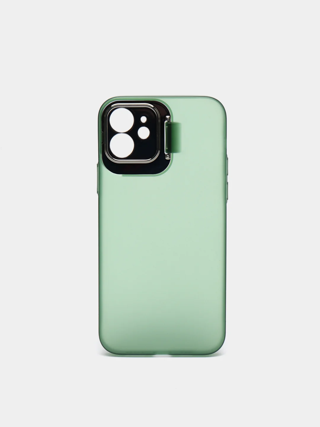 Зеленый чехол для iPhone 12 пластиковый матовый ультратонкий с защитой камеры