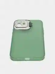 Зеленый чехол для iPhone 12 пластиковый матовый ультратонкий с защитой камеры