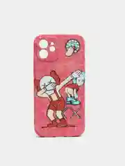 Коралловый светящийся чехол-накладка LUXO для iPhone 12 с флуоресцентным рисунком KAWS