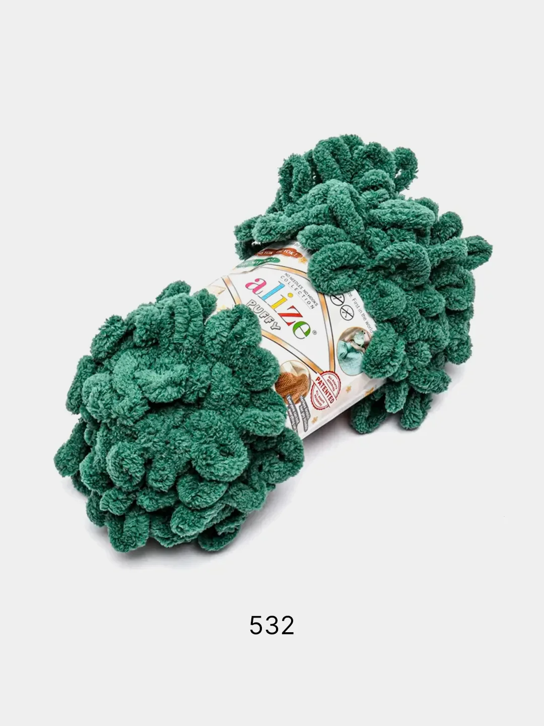 Лесной зеленый пряжа с большими петельками Puffy Alize (Ализе Пуффи), разные цвета