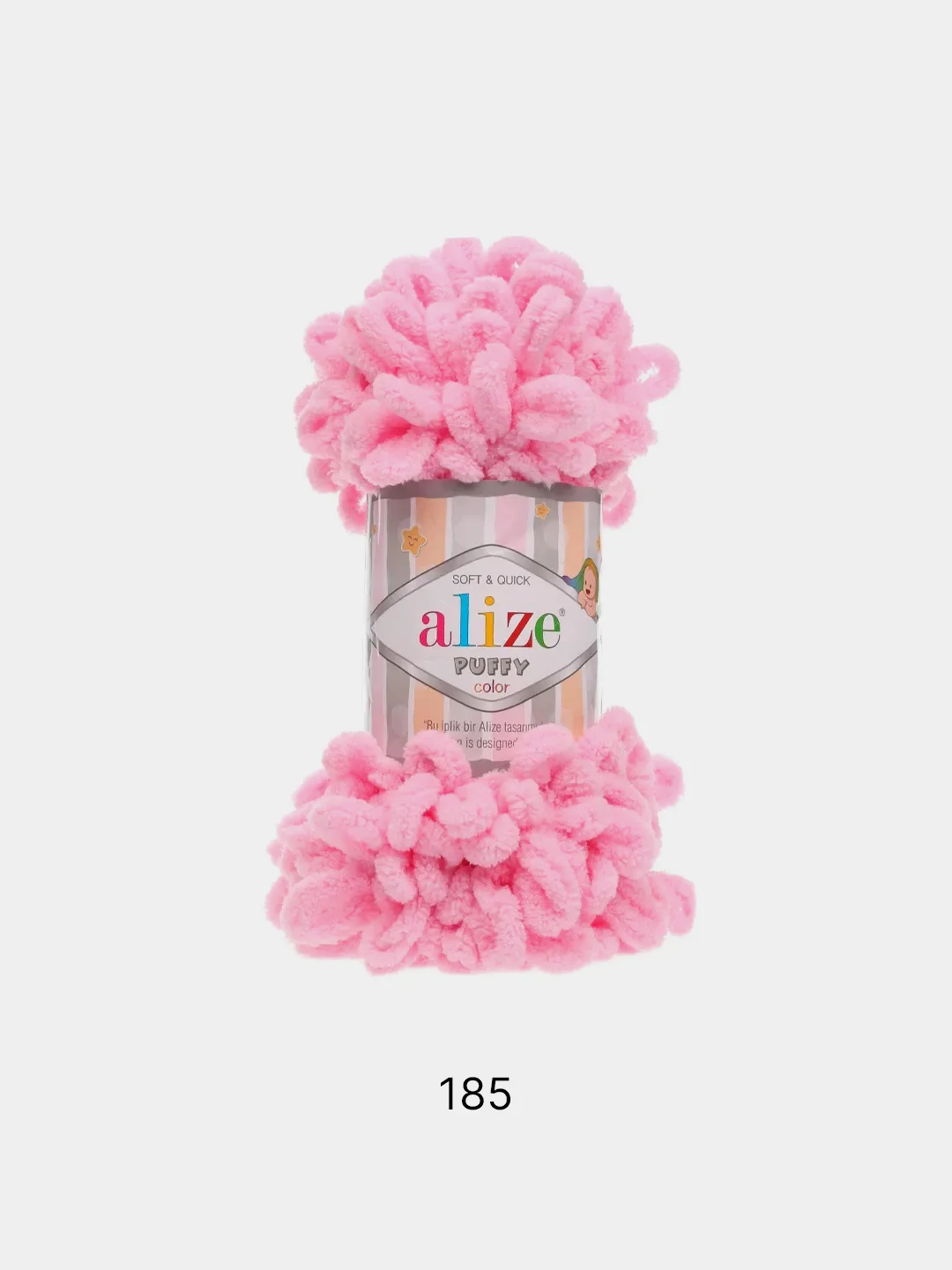 Серый меланж пряжа с большими петельками Puffy Alize (Ализе Пуффи), разные цвета