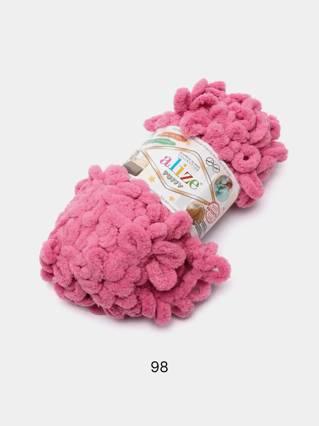 Тёмно-розовый пряжа с большими петельками Puffy Alize (Ализе Пуффи), разные цвета
