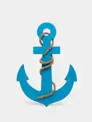 Вешалка "Якорь с рыбкой", голубой, 28х20х6 см