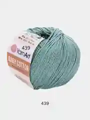 Зеленый пряжа YarnArt Baby Cotton, 50% хлопок, 50% акрил, 50 г, 165 м