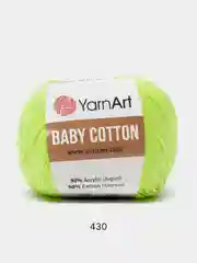Лимонный пряжа YarnArt Baby Cotton, 50% хлопок, 50% акрил, 50 г, 165 м