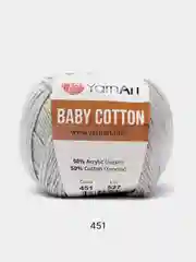 Серебряный пряжа YarnArt Baby Cotton, 50% хлопок, 50% акрил, 50 г, 165 м