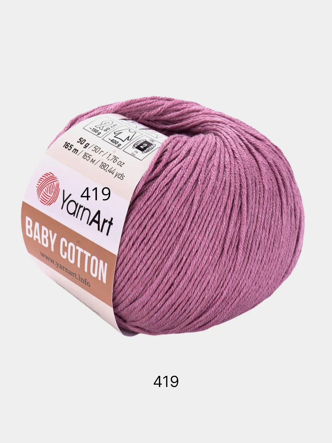 Фуксия пряжа YarnArt Baby Cotton, 50% хлопок, 50% акрил, 50 г, 165 м