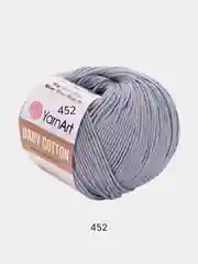 Серый пряжа YarnArt Baby Cotton, 50% хлопок, 50% акрил, 50 г, 165 м