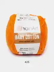 Оранжевый пряжа YarnArt Baby Cotton, 50% хлопок, 50% акрил, 50 г, 165 м