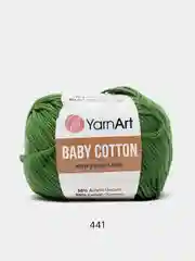 Приглушённый хаки пряжа YarnArt Baby Cotton, 50% хлопок, 50% акрил, 50 г, 165 м