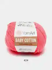 Кораллово-розовый пряжа YarnArt Baby Cotton, 50% хлопок, 50% акрил, 50 г, 165 м