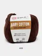 Коричневый пряжа YarnArt Baby Cotton, 50% хлопок, 50% акрил, 50 г, 165 м