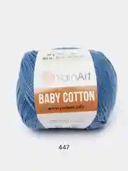 Синий пряжа YarnArt Baby Cotton, 50% хлопок, 50% акрил, 50 г, 165 м