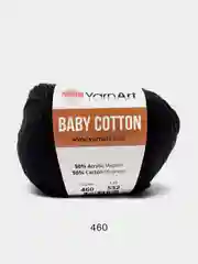 Черный пряжа YarnArt Baby Cotton, 50% хлопок, 50% акрил, 50 г, 165 м