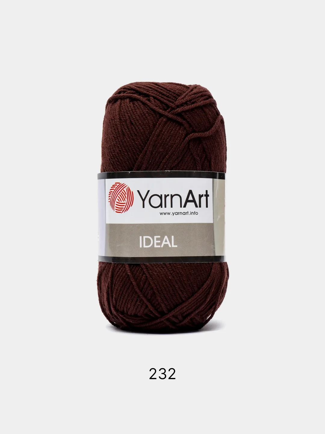 Коричневый пряжа YarnArt Ideal, 100% хлопок, 50 г, 170 м