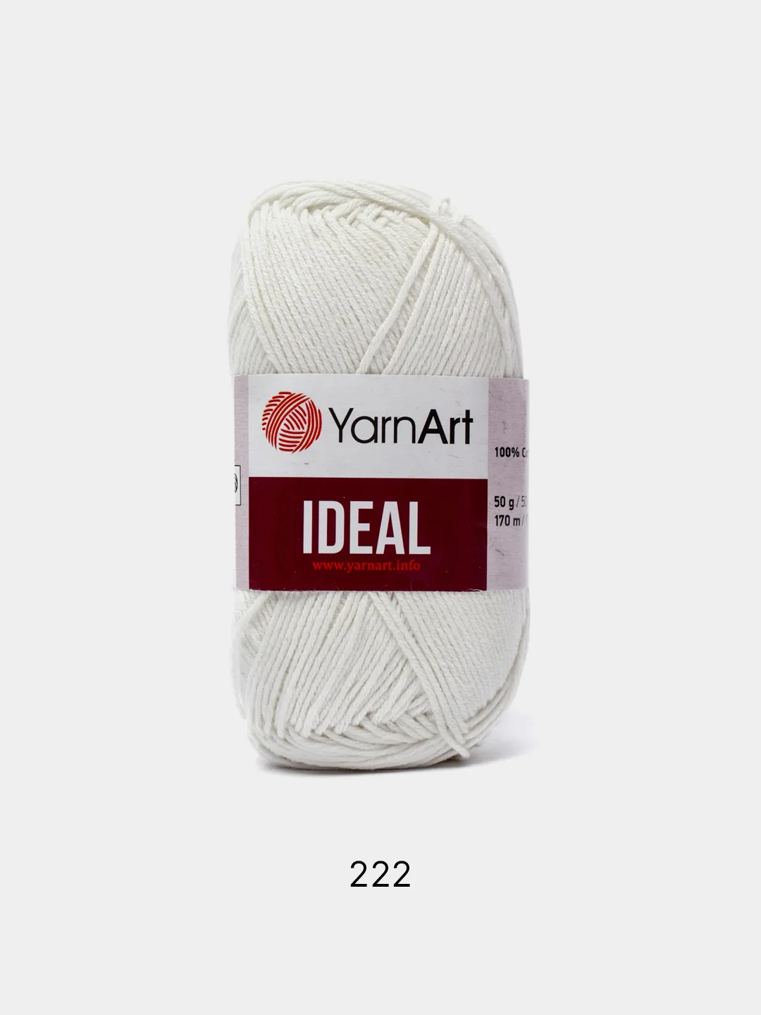 Молочный пряжа YarnArt Ideal, 100% хлопок, 50 г, 170 м