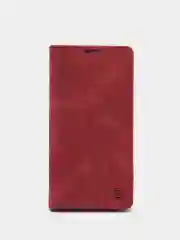 Бордовый чехол для iPhone 13 Pro с карманом для карт и подставкой