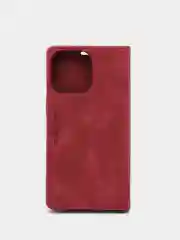 Бордовый чехол для iPhone 13 Pro с карманом для карт и подставкой
