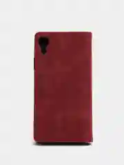 Бордовый чехол для iPhone XR с карманом для карт и подставкой
