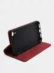 Бордовый чехол для iPhone XR с карманом для карт и подставкой