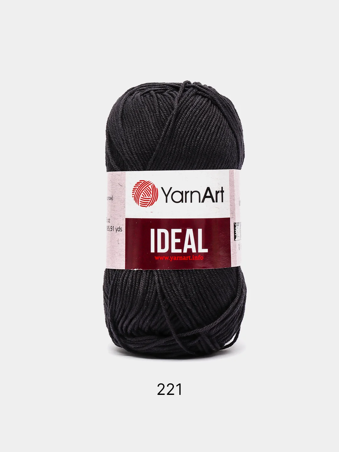 Черный пряжа YarnArt Ideal, 100% хлопок, 50 г, 170 м