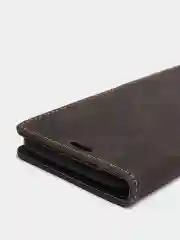 Тёмно-коричневый чехол для iPhone XR с карманом для карт и подставкой