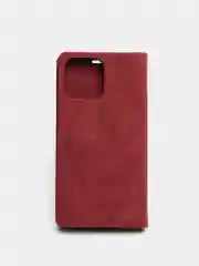 Бордовый чехол для iPhone 13 Pro Max с карманом для карт и подставкой