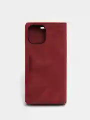 Бордовый чехол для iPhone 12/ 12 Pro, с карманом для карт и подставкой