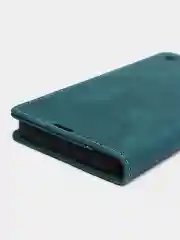 Тёмно-зелёный чехол для iPhone 13 Pro Max с карманом для карт и подставкой