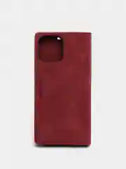 Бордовый чехол для iPhone 12 Pro Max с карманом для карт и подставкой