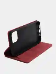 Бордовый чехол для iPhone 12 Pro Max с карманом для карт и подставкой