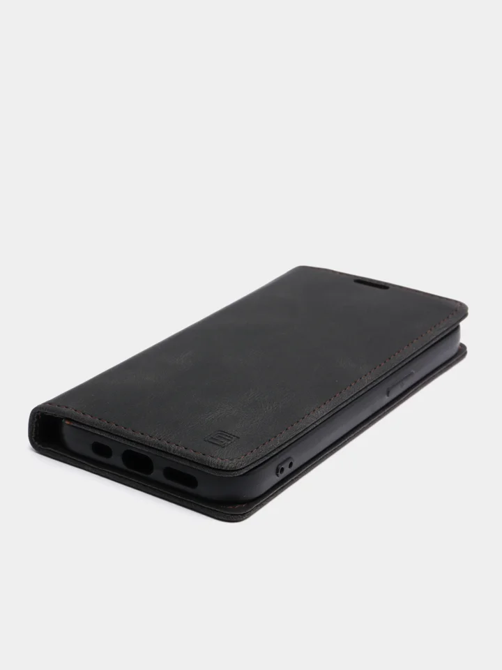 Черный чехол для iPhone 13 Pro с карманом для карт и подставкой