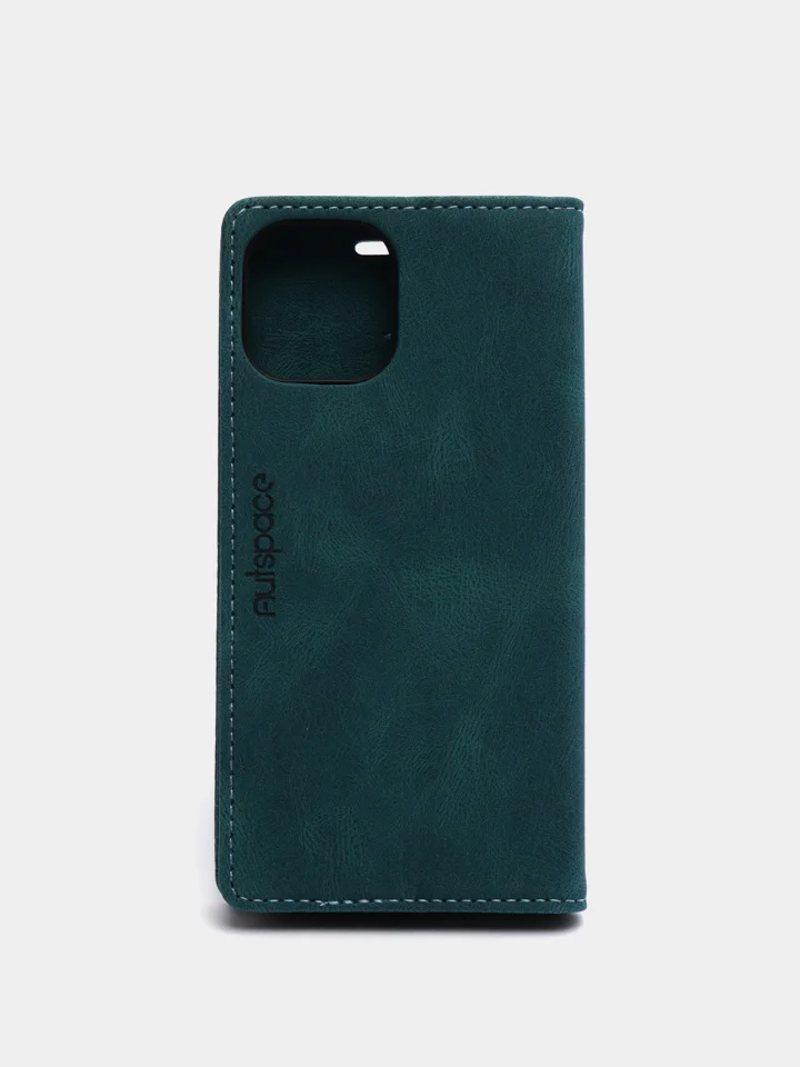 Тёмно-зелёный чехол для iPhone 12/ 12 Pro, с карманом для карт и подставкой